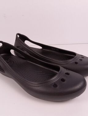 Crocs Kadee Shoes Womens 10 Black Ballet Flats Casual Comfort Slip On Summer